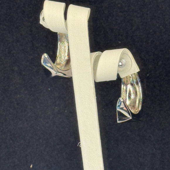 Lane Bryant Chunky Open Hoop Post Earrings in Gunmetal - Picture 2 of 9